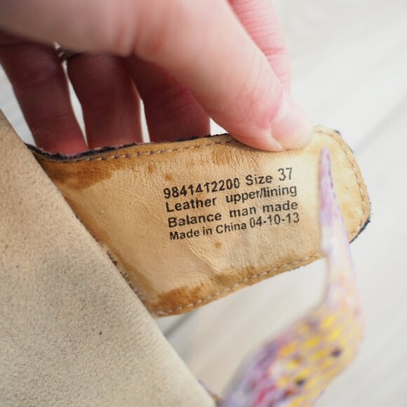 Dansko Sophie Women's Colorful Buckle Floral Snakeskin Sandals Size 37 US 6.5 - Picture 14 of 14